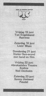 Concert ad for POC Weesp