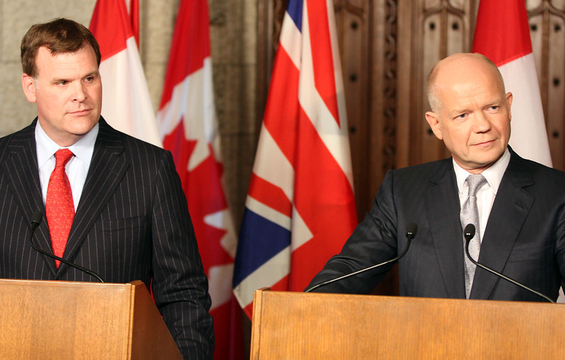 Canadian Foreign Affairs Minister John Baird and Foreign Secretary William Hague.