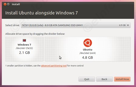 how to install ubuntu - allocate disk space