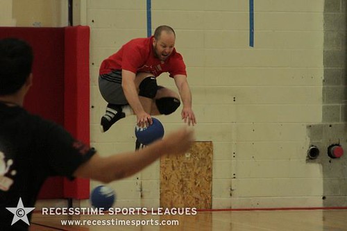 Matt Krueger playing dodgeball