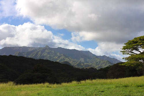 road mountains field grass hawaii side east kauai kapaa keapana