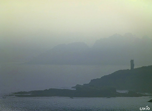 faro mar coruña galicia niebla mera