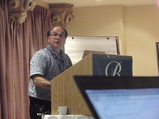 Yves Marcoux speaking at Balisage 2012