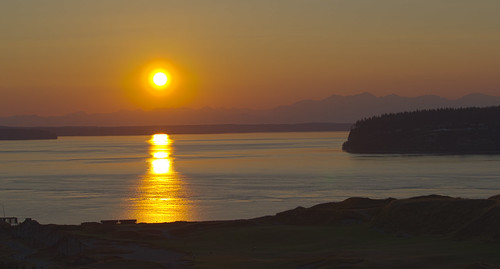 sunset sun mountains water wa tacoma