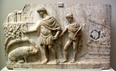 Marble relief depicting Aeneas, Ascanius and the sow