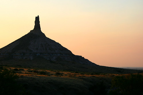 sunset nebraska oregontrail chimneyrock