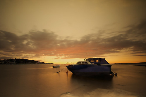 blue sunset sea england sun sunrise boat long exposure devon le instow bideford