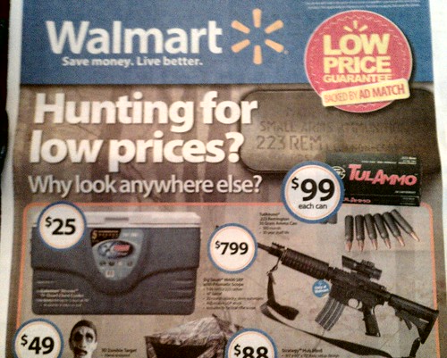 Walmart gun control ("hunting for low prices")