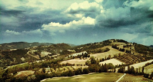panorama vintage landscape montone umbria sanfrancesco