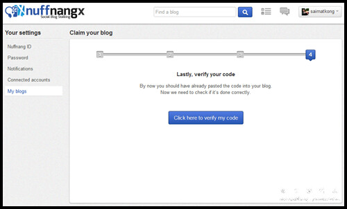 Step 4 : Verify your blog