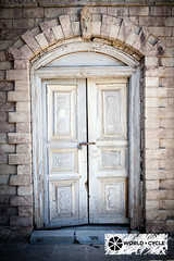 wood brick door