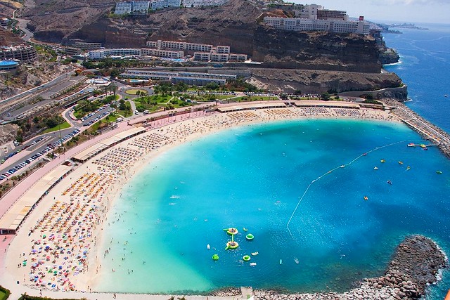 Playa de Amadores.Fotos Aéreas "Costa turística de Mogán" Gran Canaria Islas Canarias