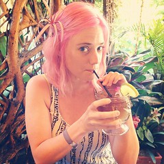 The ubiquitous "megan with a drink in her mouth" Maui pic.