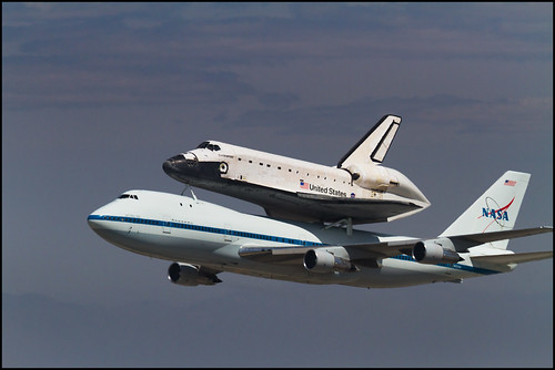 Space Shuttle Endeavour over Los Angeles