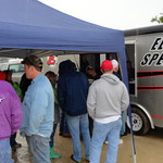 Despite the weather, several drivers took advantage of the early registration period on Friday afternoon