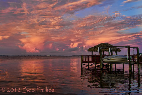 clouds sunrise pier yachtclub tikihut capecoral caloosahatcheeriver