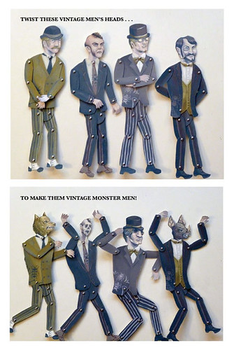 Retro Vintage Men / Monster Articulated Puppets