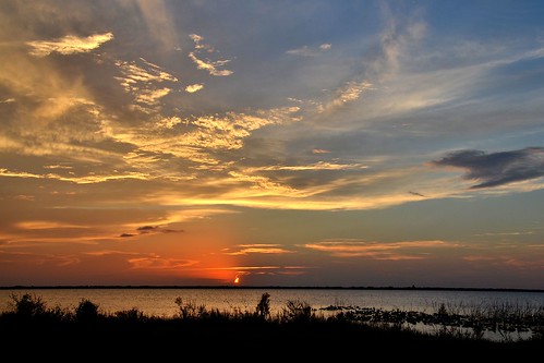 sunset sky sun lake water river thegalaxy