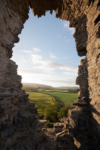 sunset tower castle window stone wall clouds ruins shropshire hole ruin walls clun ruined