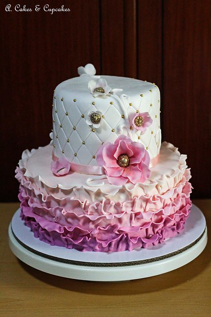 Chic Ruffled Ombre Cake by Alfred Fernandez Nimo