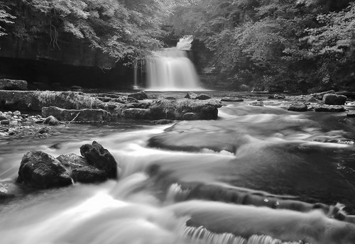 trees bw white motion black west water leaves waterfall rocks stream yorkshire blurred falls dales burton