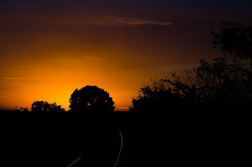 sunset nature silhouette hungary railway baja