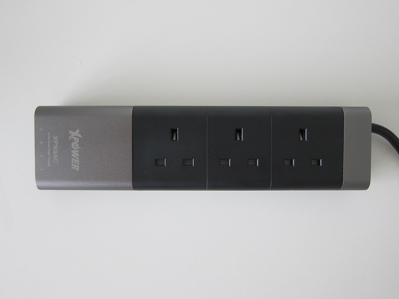 XPower 3 Socket Power Strip With 4 USB Ports - Top