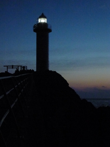 blue sunset sea sky lighthouse japan landsend