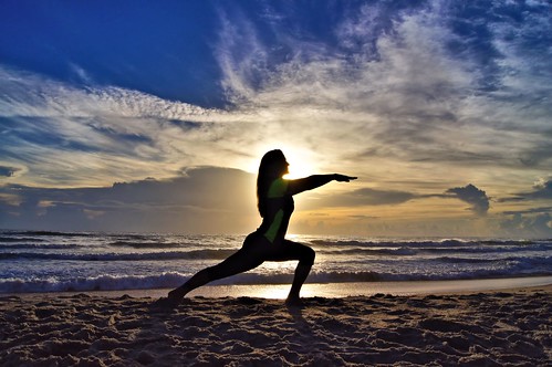 ocean morning woman sun beach water silhouette yoga sunrise florida fitness