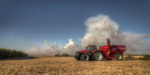 tractor field outdoors fire us nikon nebraska unitedstates outdoor farm smoke lincoln hdr d600 photomatix