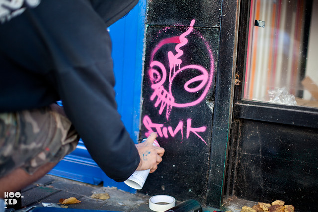 Colombian street artist StinkFish London Shutters