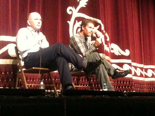 Ohad Naharin (right) speaking during the post-show Q&A. Photo © Æ
