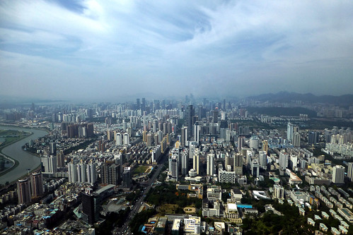 world china from park plaza city urban streets tower skyline skyscraper mall river skyscape hotel asia day floor cloudy centre border chinese kong views shenzhen 9th stregis finance tallest 96th k100 kingkey districtluo hufutiannanshanhong