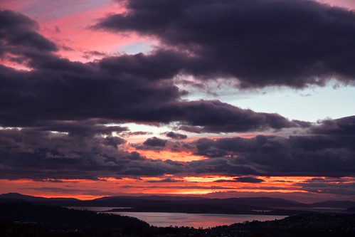 clouds sunrise tasmania hobart