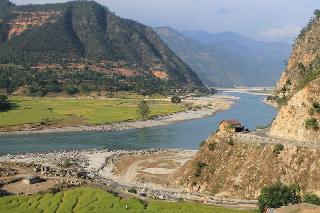 The Karnali river and highway