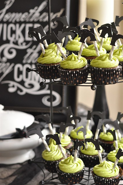 witch cupcakes on a plate