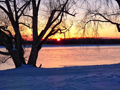sunset snow grandriver
