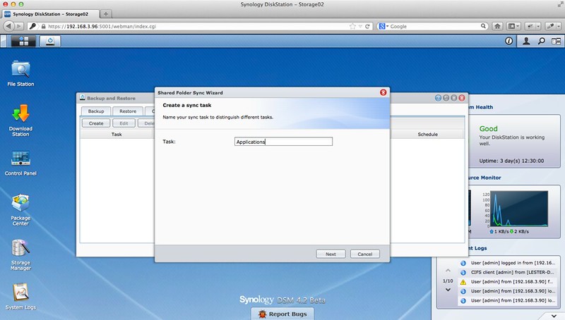 synology backup shared folder