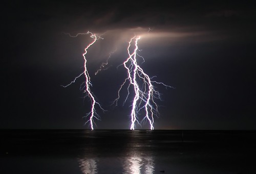 ocean sky storm water night clouds geotagged lightning electrical southaustralia fishermansbay yorkepeninsular spencergulf