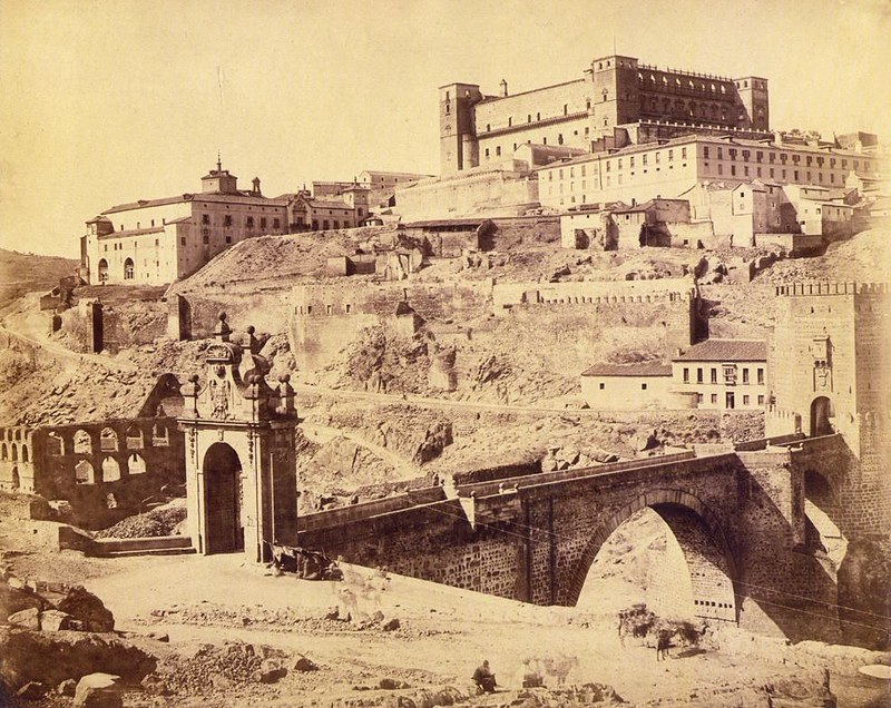 Artificio de Juanelo y Puente de Alcántara hacia 1858. Foto de Louis Léon Masson