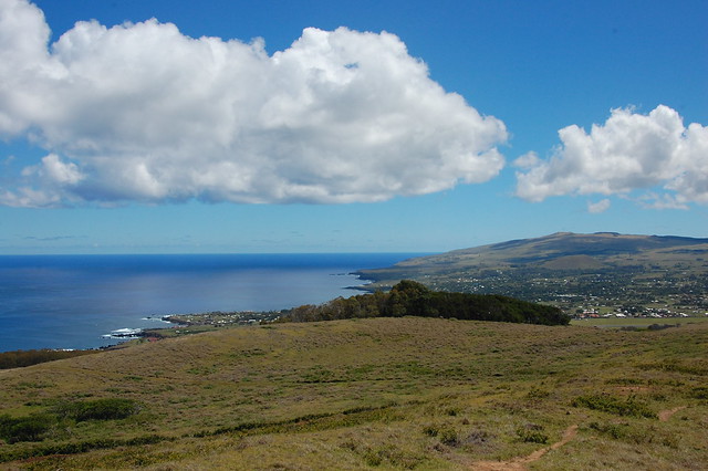 View of Hanga Roa from Rano Kau