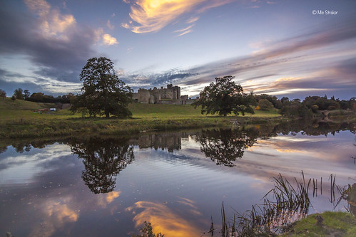 uk trees sunset reflection castle clouds canon river tokina alnwick northumberland onlythebestofnature
