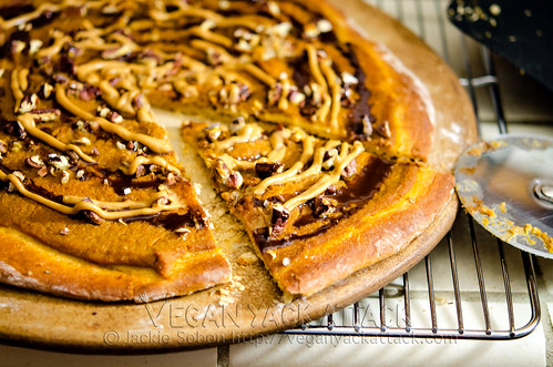 A twist on your regular pizza pie, with a subtly sweet crust, pumpkin, chocolate, and much more, this Sweet Pumpkin Pizza is a great fall treat!