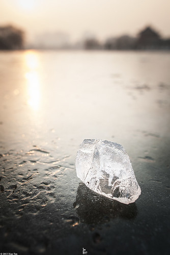 winter sunset stilllife lake ice canon bokeh xian