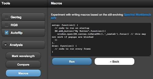 Initial (very rough) interface for Spectral Workbench macros