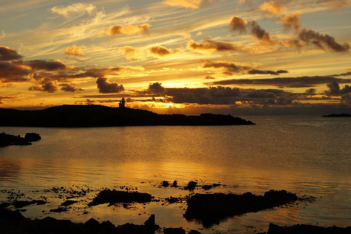 sunset sea lighthouse scotland sony alpha shetland shetland2012