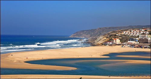ocean sea cliff beach portugal sand do waves view lagoon atlantic obidos foz arelho
