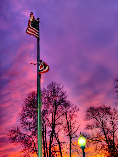 sunset ohio usa clouds unitedstates flag findlay hdr ufindlay