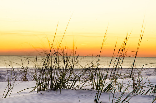 sunset color beach sand florida