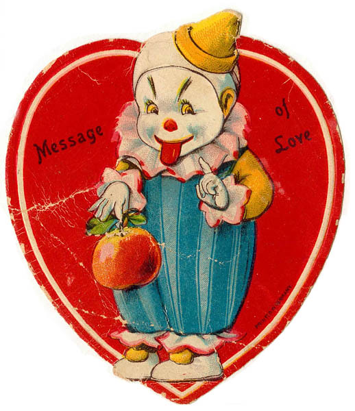 Creepy Clown with Poisoned Apple Valentine